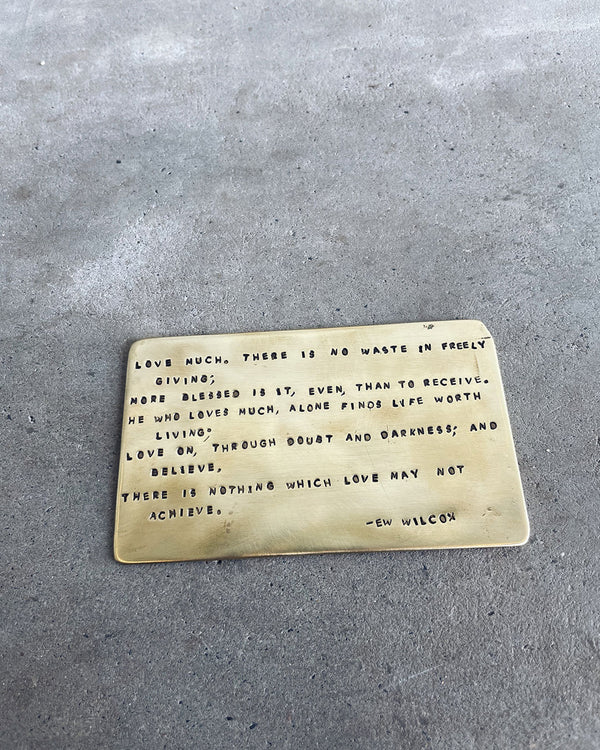 Brass Love Quote